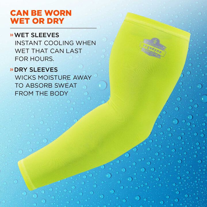 Ergodyne Chill Its 6690 Lime Cooling Arm Sleeves Medium, large image number 2