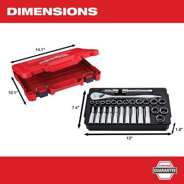 Milwaukee 28 pc. 1/2 in. Socket Wrench Set (Metric), large image number 3
