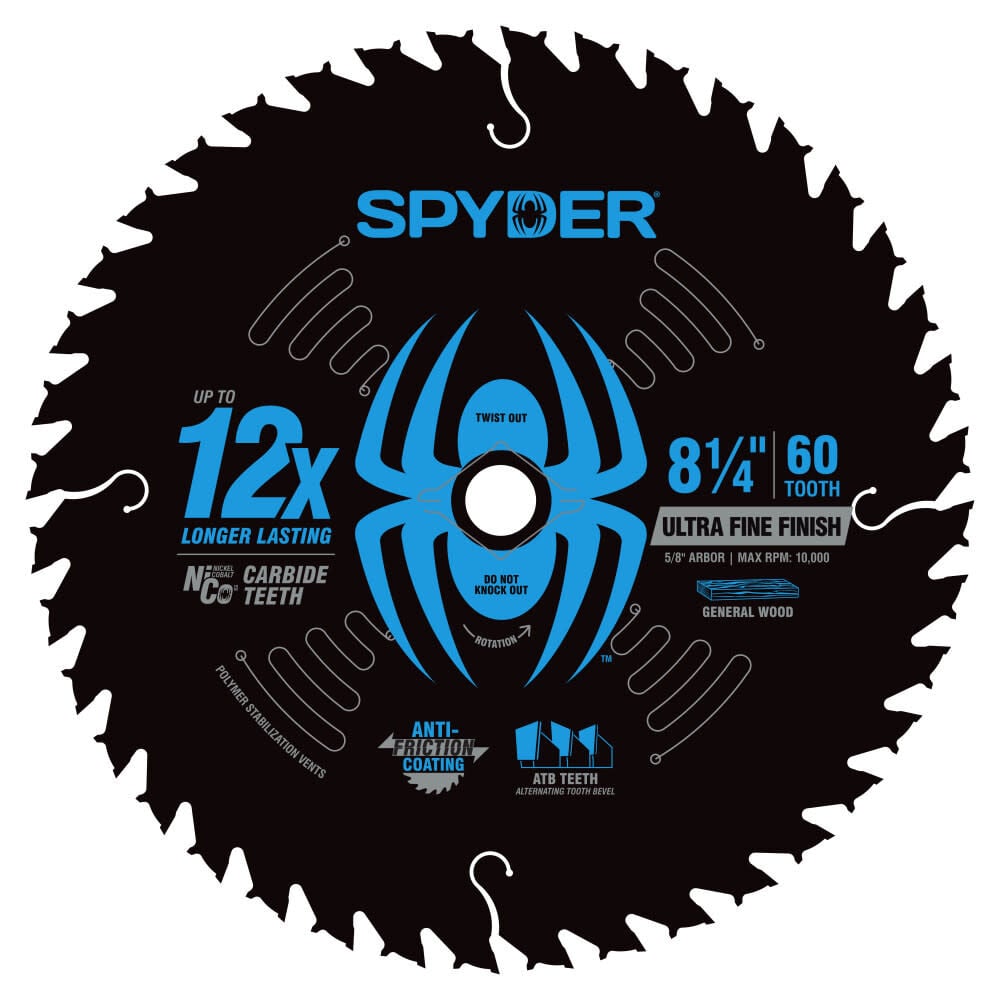 Spyder 8-1/4 Inch 60T Ultra Fine Finish Saw Blade for Wood, large image number 2