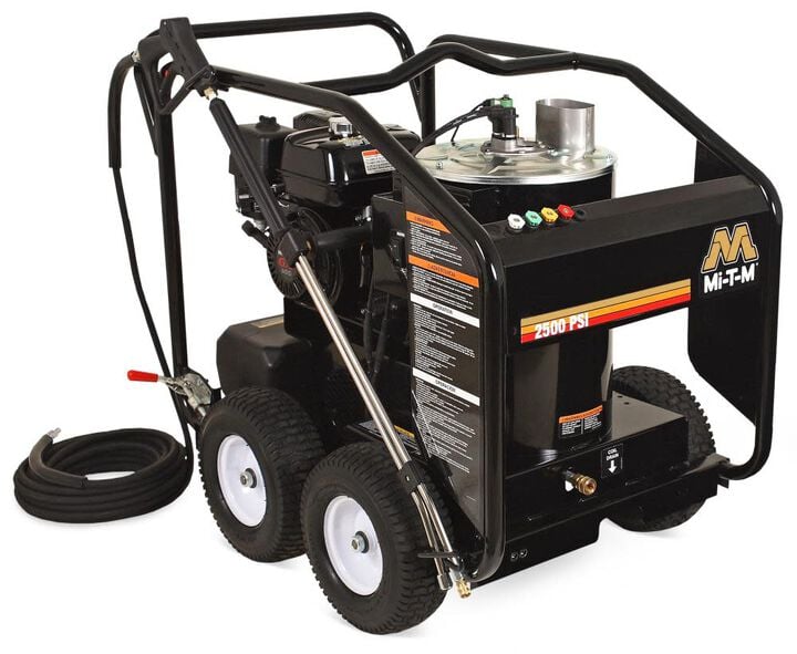 Mi T M HSP 2500 PSI 2.6 GPM Gas Powered Hot Water Pressure Washer with 4 Spray Tips
