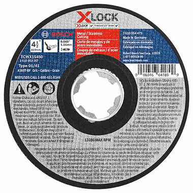 Bosch X-Lock Thin Metal & Stainless Steel Cutting T1 Heavy Duty 4-1/2 x .045in