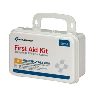 First Aid Only First Aid Kit 10 Person Bulk Plastic Case ANSI A