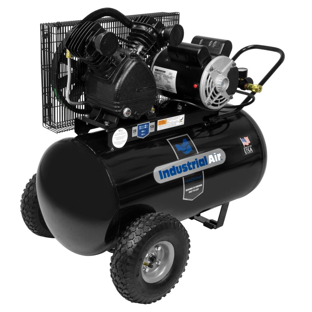 Industrial Air Compressor 20 Gallon 1.6 HP Portable Cast Iron Belt Drive, large image number 3
