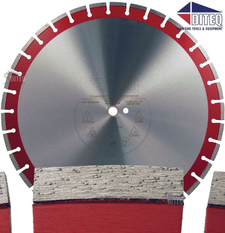 Diteq Red Silent 20 Inch Super Premium Segmented Rim Diamond Blade for Cinder Block and Pavers, large image number 1