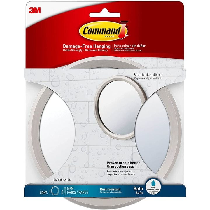 3M Command Bath Satin Nickel Metal Mirror