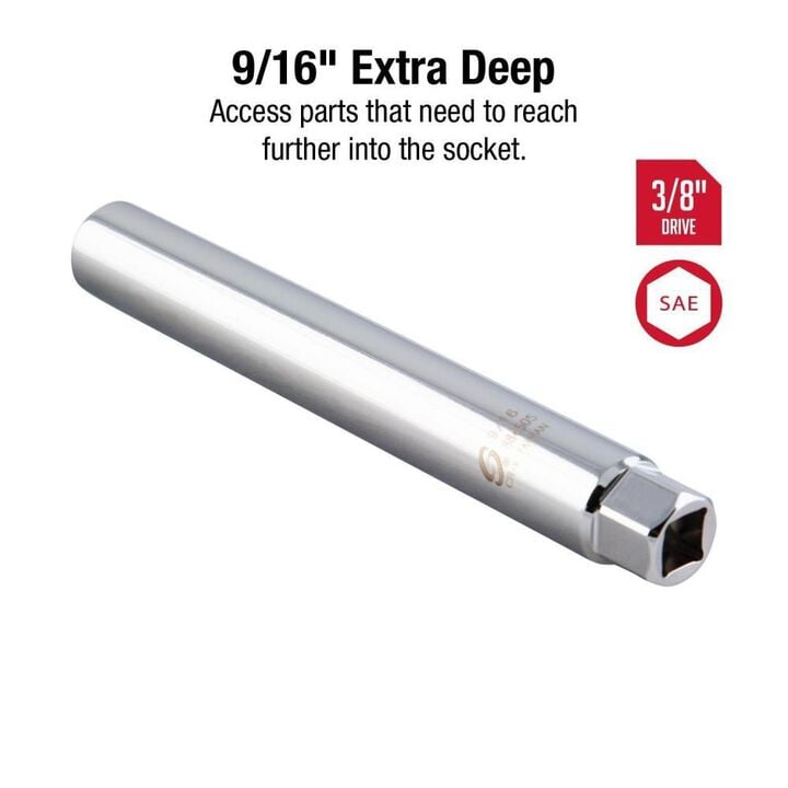 Sunex 9/16 In. 3/8 In. Drive Extra Deep 6 In. L Spark Plug Socket, large image number 1