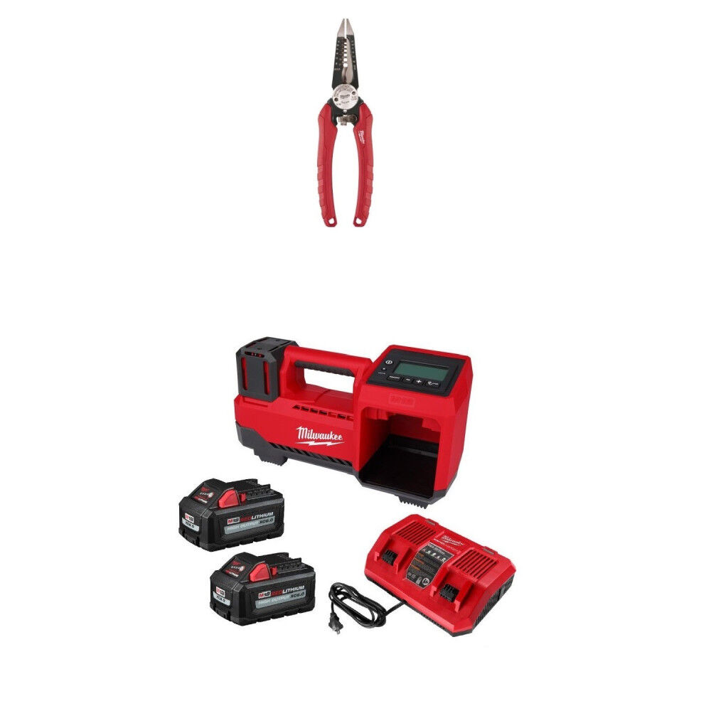 Milwaukee 6-In-1 Plier, Tire Inflator with Charger and XC6.0 Battery Pack Bundle, large image number 1