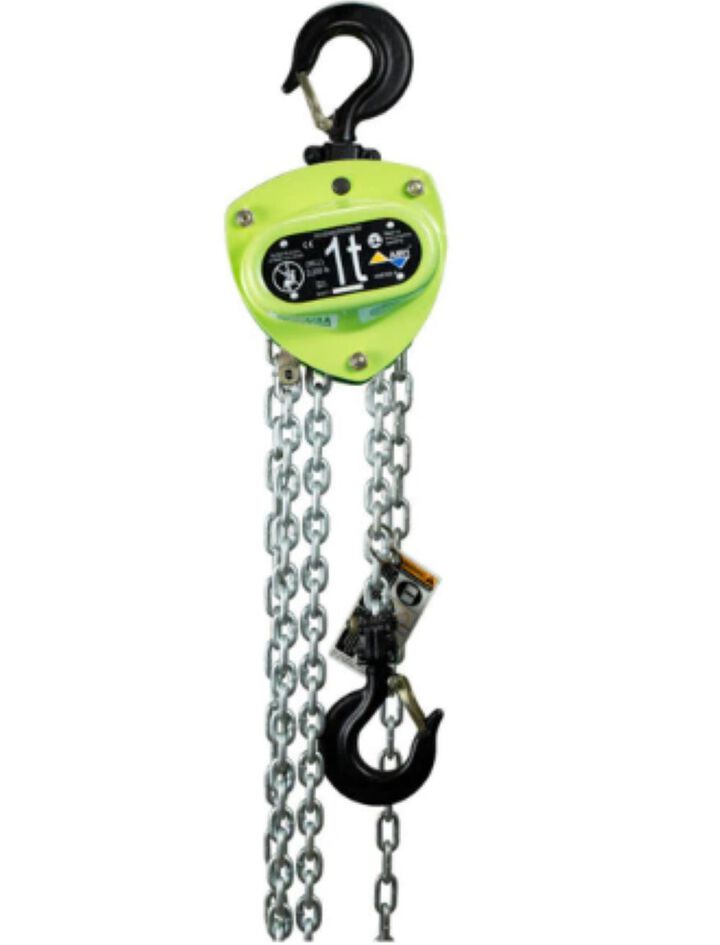 All Material Handling 5 Ton Manual Chain Hoist 20 Ft. Lift 18 Ft. Drop USA made Chain, large image number 1