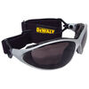 DEWALT Radians Framework Safety Glasses with Interchangeable Temples & Elastic Head Strap Smoke Lens, small