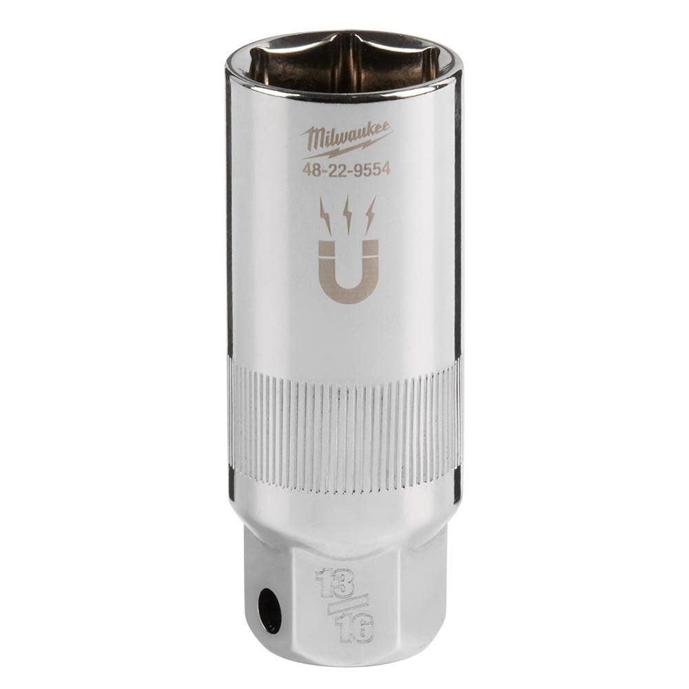 Milwaukee 3/8in Drive 13/16in Magnetic Spark Plug Socket, large image number 1