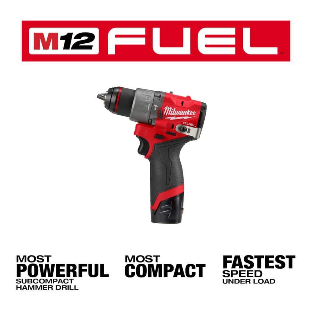 Milwaukee M12 1/2 Inch Cordless Hammer Drill/Driver Kit with Battery and Charger, large image number 3