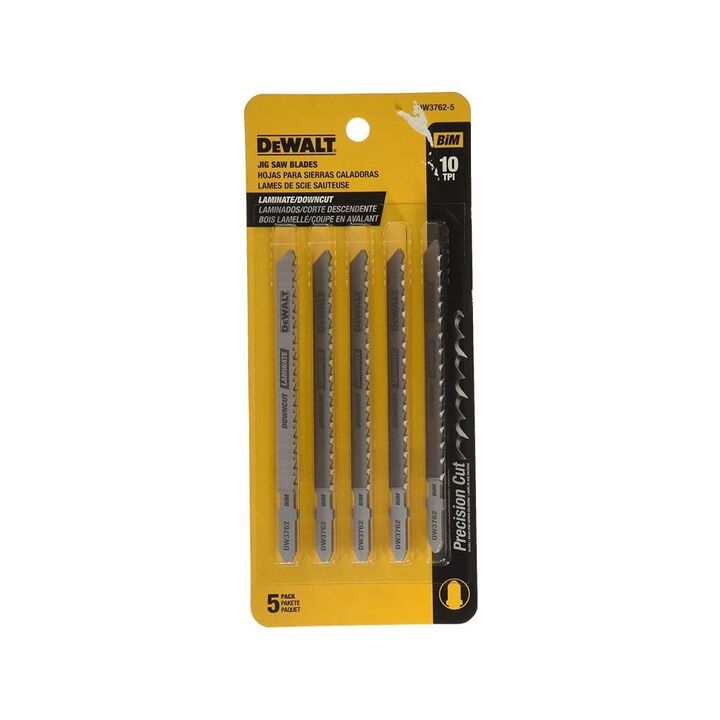 DEWALT 4in 10 TPI T-shank Laminate Down Cutting Cobalt Alloy Steel Jig Saw Blade 5pk, large image number 2