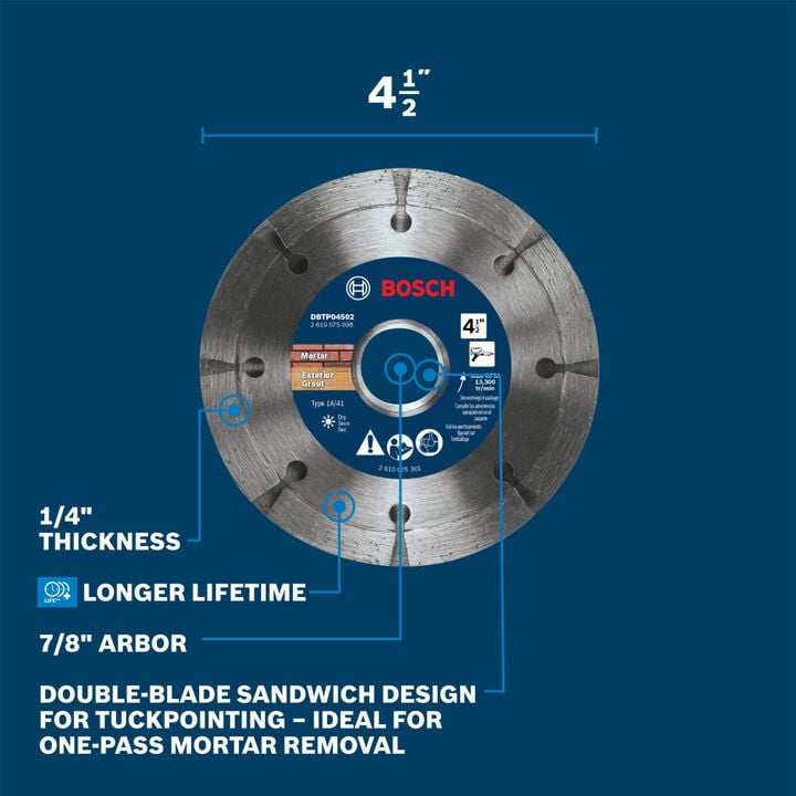 Bosch 4-1/2 Inch Tuckpointing Wheel, large image number 6