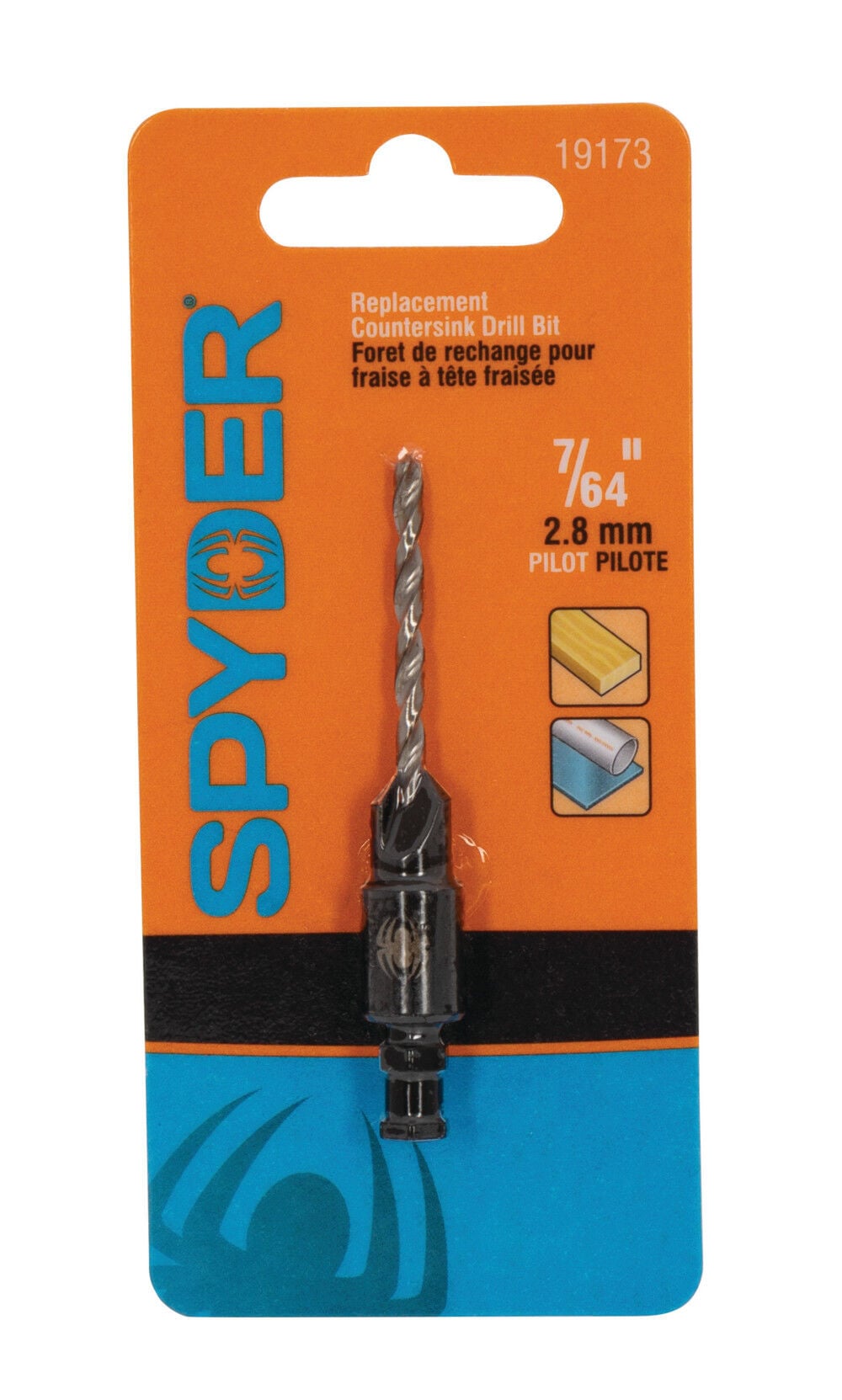 Spyder 7/64 Inch #8 Countersink Twist Drill Bit, 5/16 Inch Counterbore, large image number 1