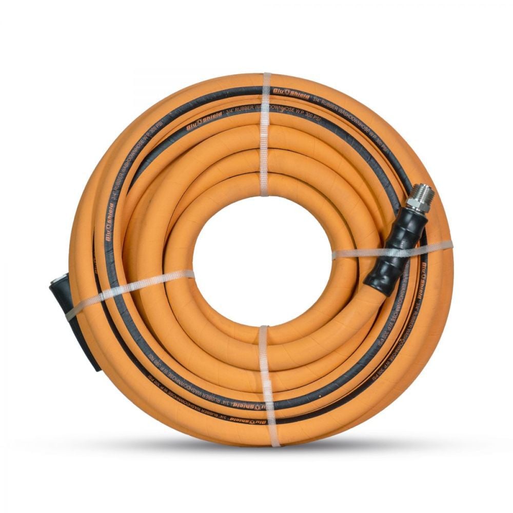 BluBird 3/4 Inch ID x 50 Ft Length Orange Rubber Wash Down Hose – WD3450