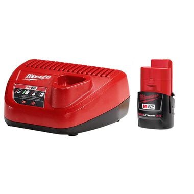 Milwaukee M12 REDLITHIUM 2.0Ah Battery and Charger Starter Kit