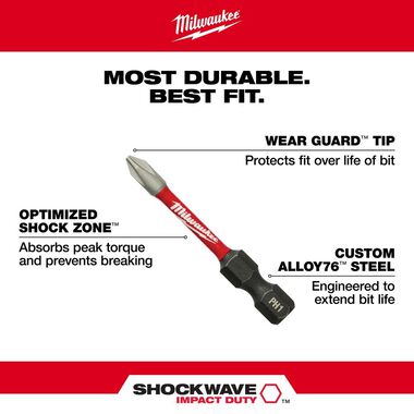 Milwaukee SHOCKWAVE 2 in. Impact Slotted 1/8 in. Power Bit, large image number 3