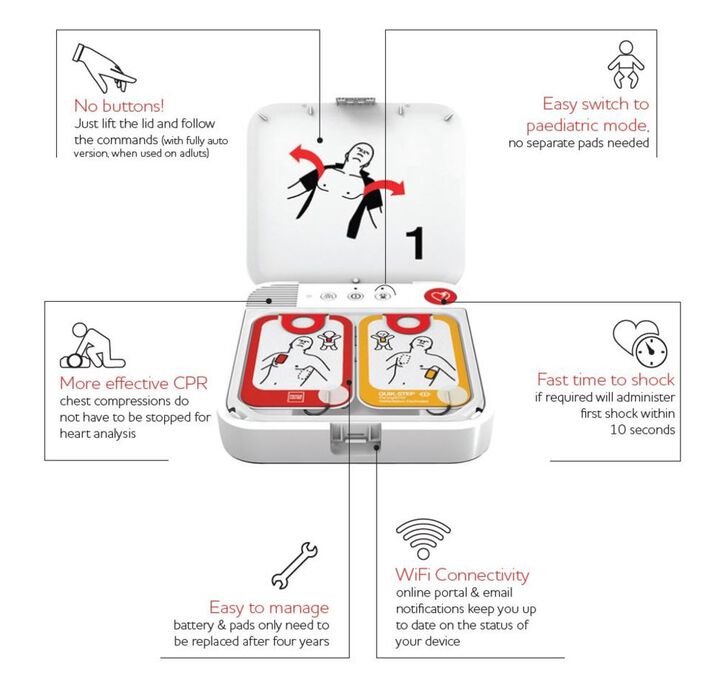 Aero Healthcare LIFEPAK CR2 WIFI Defibrillator, Fully-automatic, English-Spanish with Bag, large image number 1