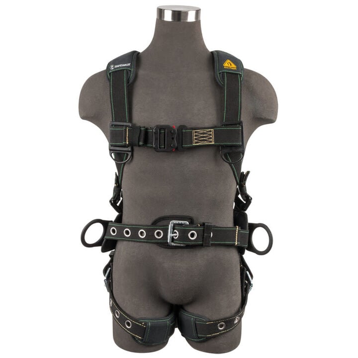 Safewaze Arc Flash Construction Harness: DE 3D, DE QC Chest, TB Legs, large image number 0