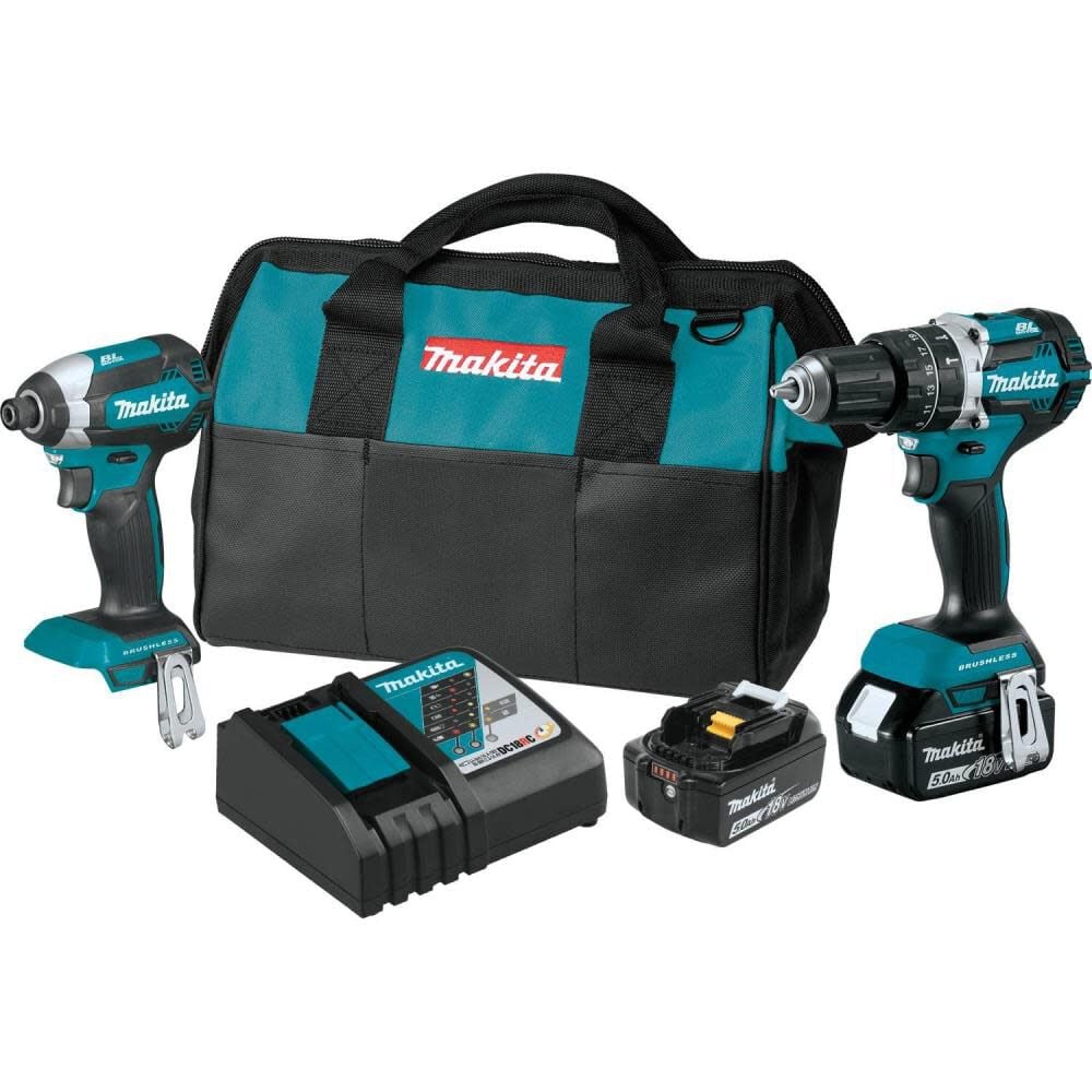 Makita 18V LXT Lithium-Ion Brushless Cordless 2-Pc. Combo Kit (5.0Ah) – XT269T