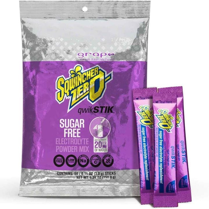 Sqwincher Zero Qwik Stik Single Serve Grape Hydration Pack 5 50 Count Bags 250 Pieces, large image number 1