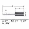 Bosch 3/4 Inch Carbide Tipped Double Flute Straight Router Bit 1/2In Shank, small image number 4