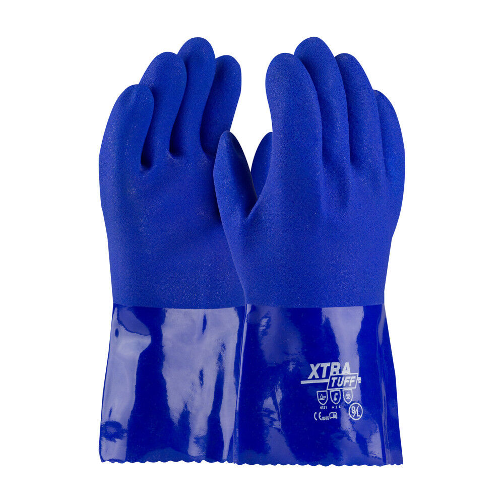 Protective Industrial Products XtraTuff Blue PVC Oil Resistant Gloves Medium, large image number 1