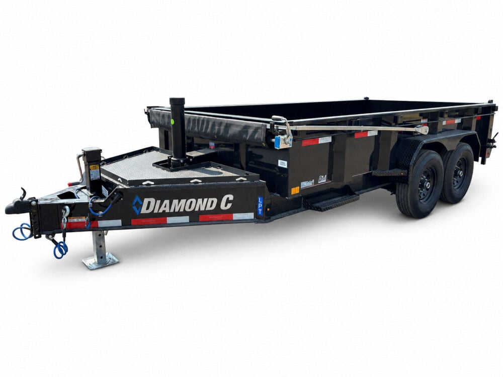 Diamond C LPT 14 Ft x 82 Inch x 24 Inch Tandem Axle Heavy Duty Low Profile Telescopic Dump Trailer, large image number 1