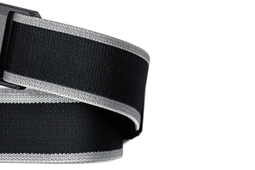 Groove Life Flex Adjustable Belt Black and Gray Stripe with Black Buckle OSFM, large image number 5
