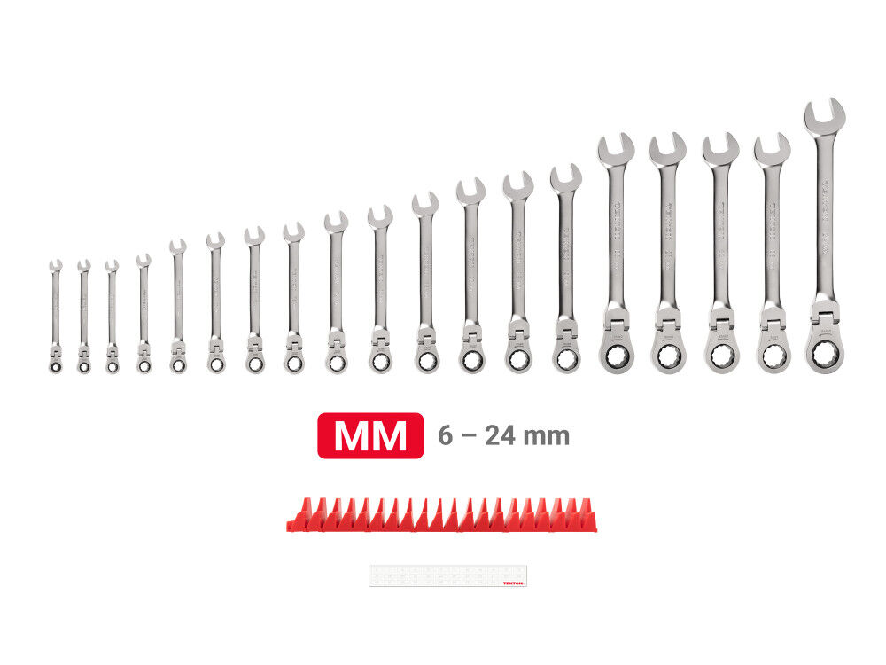 Tekton Flex Head Ratcheting Combination Wrench Set, 19 Piece (6-24 mm), large image number 2