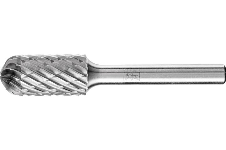 Pferd Carbide Burr SC-5 Cylindrical Radius End OMNI Double Cut 1/2 Inch x 1 Inch x 1/4 Inch Shank