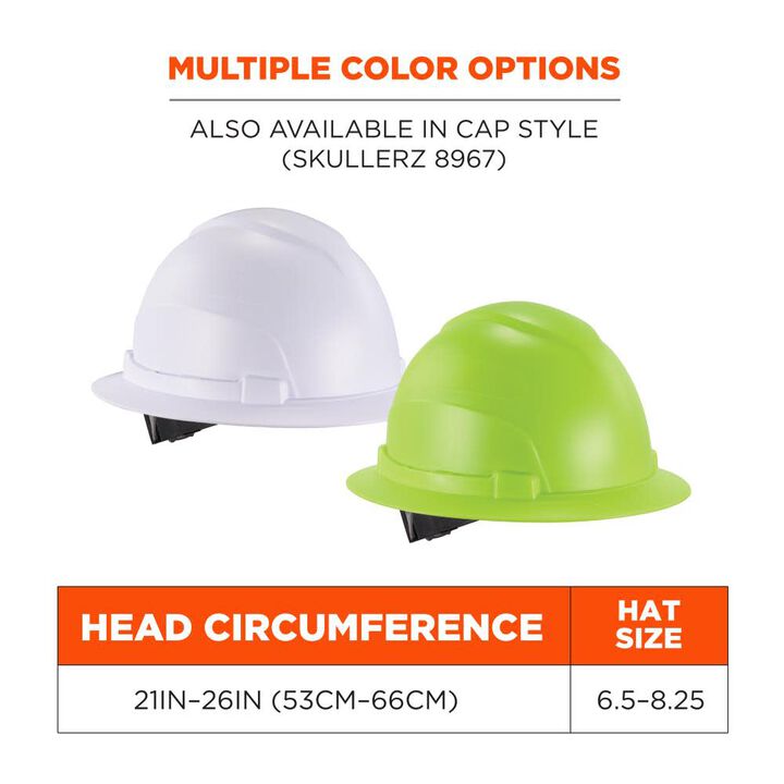 Ergodyne Skullerz 8969 White Lightweight Full Brim Hard Hat Class E, large image number 6