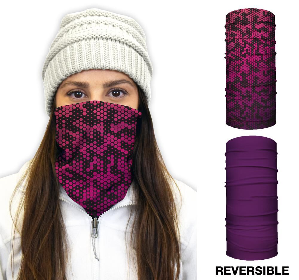 John Boy Thermal Face Guard Reversible Geometric and Pink Pattern, large image number 2
