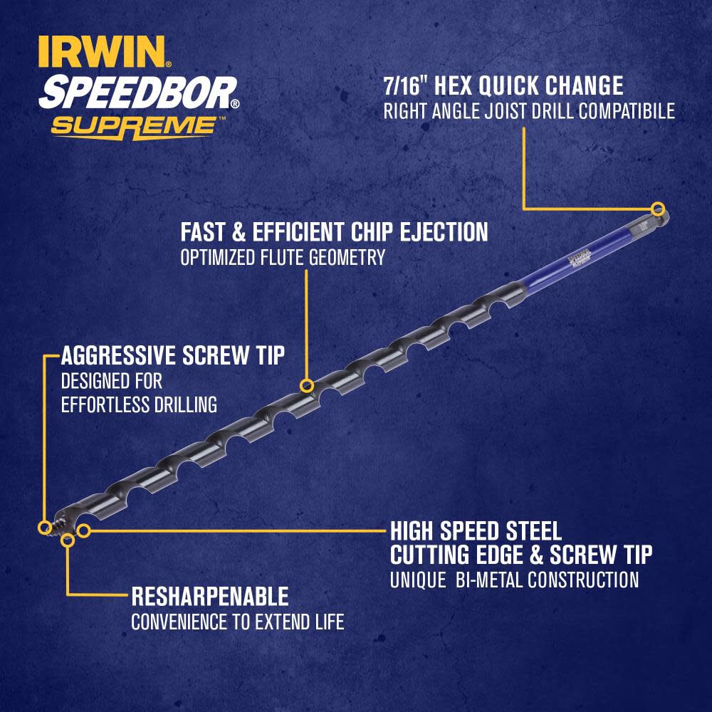 Irwin SPEEDBOR SUPREME Auger Bit 1/2in X 18in, large image number 2