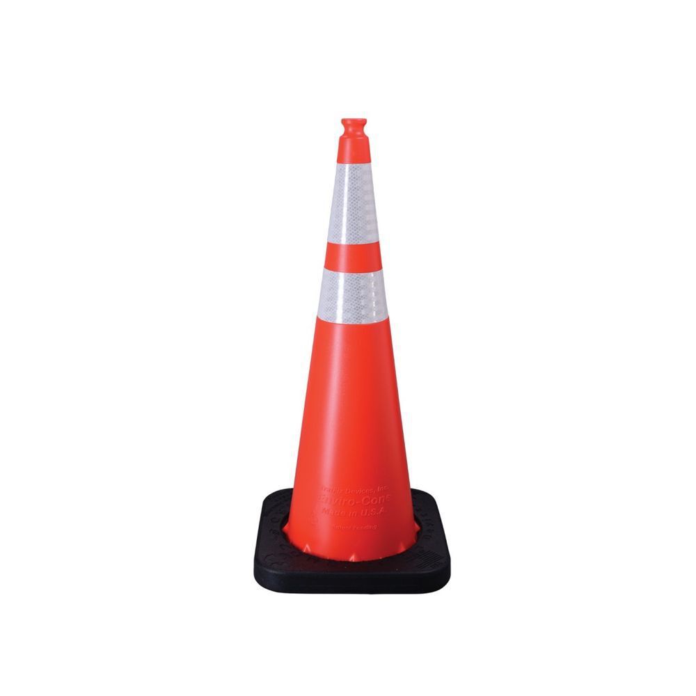 Vizcon Orange 36in Enviro-Cone with Collars & 12 Lbs Rubber Base, large image number 2