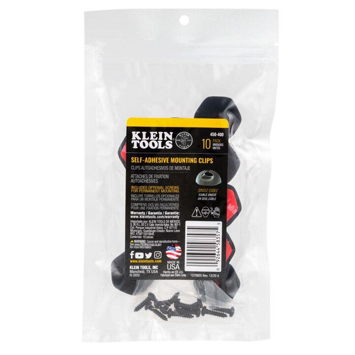 Klein Tools Self Stick 1 Slot Cable Clips 10pk, large image number 3