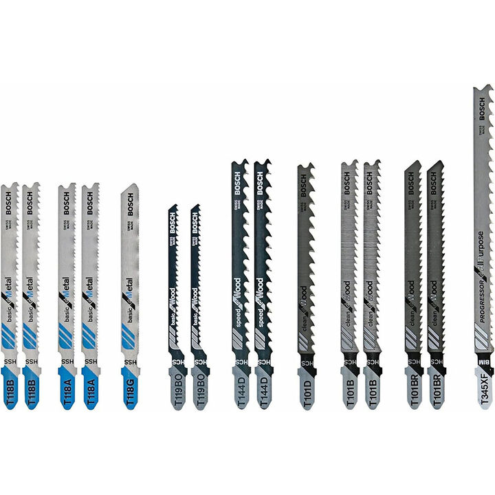 Bosch Jig Saw Blade Set 15pc T Shank Wood and Metal Cutting, large image number 0
