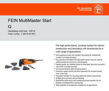 Outil Multifonction FEIN MULTIMASTER MM 500 PLUS 350W