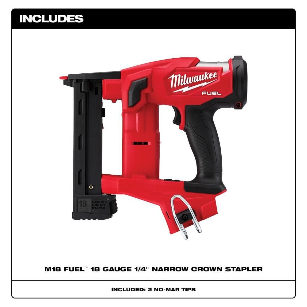 Milwaukee M18 FUEL 18 Gauge 1/4 in. Narrow Crown Stapler (Bare Tool), large image number 3