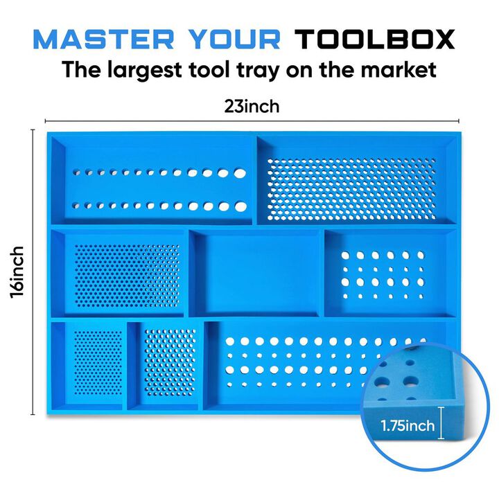 Boltster Top Box XL Fastener Organizing Tool Tray Blue, large image number 1