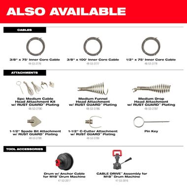 Milwaukee M18 18V Lithium-Ion 3/8 in. x 75 ft. Cordless Drain Cleaning Drum  Machine Kit w/CABLE DRIVE & Front Guide Hose 2817A-21-47-53-2816-47-53-2776  - The Home Depot