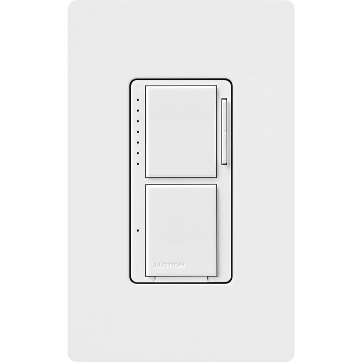Lutron Maestro LED+ 120V 75W Gloss White Dual Control Tap Dimmer Switch, large image number 0