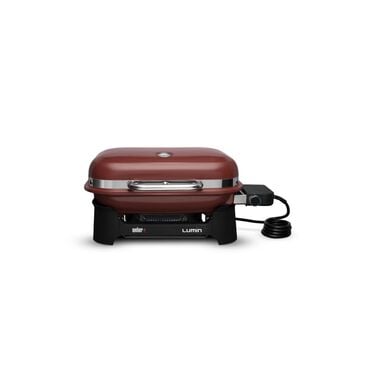 Weber Lumin 120V Compact Electric Grill Crimson Red