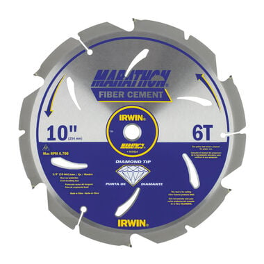 Irwin 10in 6T Marathon PCD Fiber Cement Blade, large image number 0