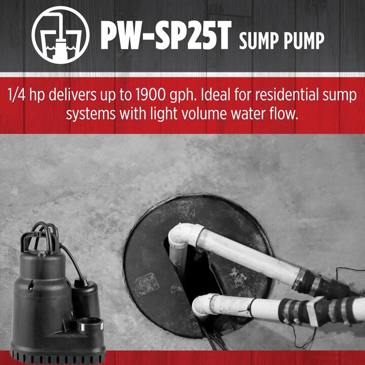 Red Lion 1/4HP 1900 GPH Sump Pump with Tethered Float Switch, large image number 3