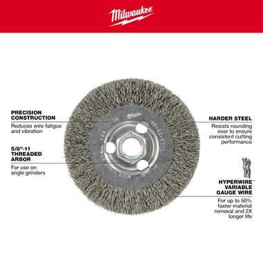 Milwaukee 4 in. Radial Crimped Wheel- Carbon Steel, large image number 2