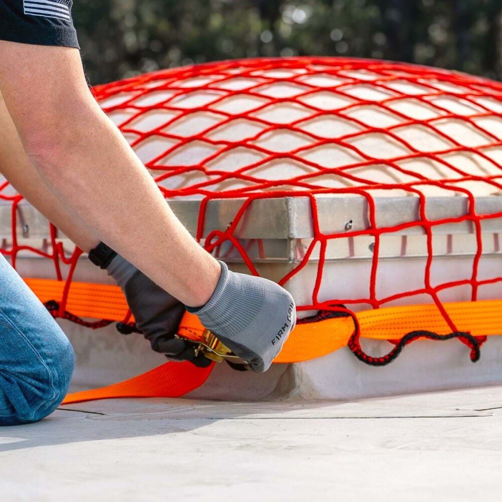 Tie Down 7 x 7 Ft Orange Skylight Safety Net, large image number 9