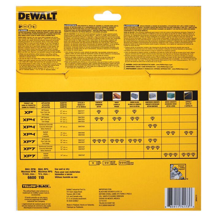 DEWALT XP4 All-Purpose 9 Inch Segmented Rim Diamond Blade for Fast Cuts in General Purpose Concrete, large image number 8
