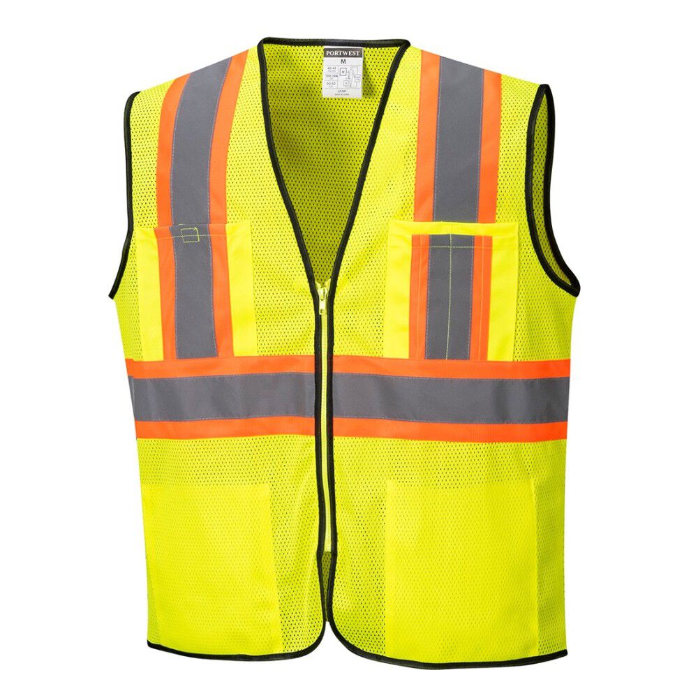 Portwest Yellow Frisco Contrast Hi-Vis Vest - Medium, large image number 1