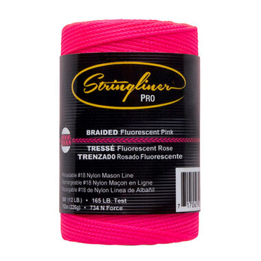Stringliner #18 Construction Line Braided Fluorescent Pink 500', large image number 1